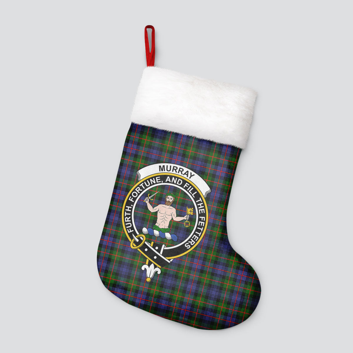 Clan Murray of Atholl Modern Tartan Crest Christmas Stocking KD81 Murray of Atholl Modern Tartan Tartan Stocking   