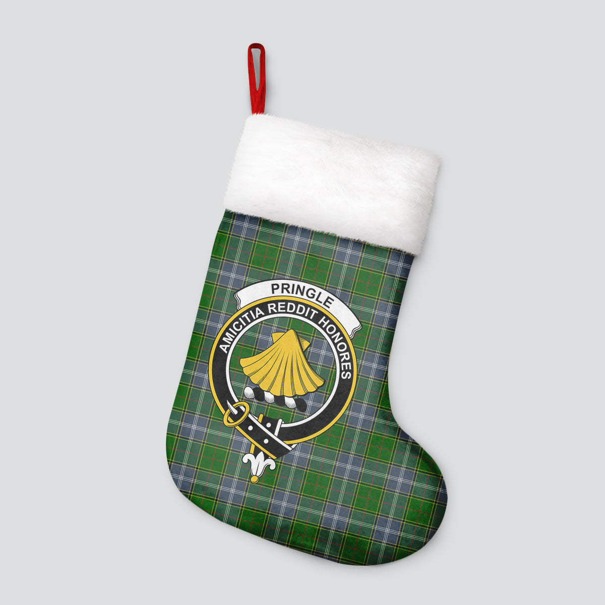 Clan Pringle Tartan Crest Christmas Stocking EP95 Pringle Tartan Tartan Stocking   