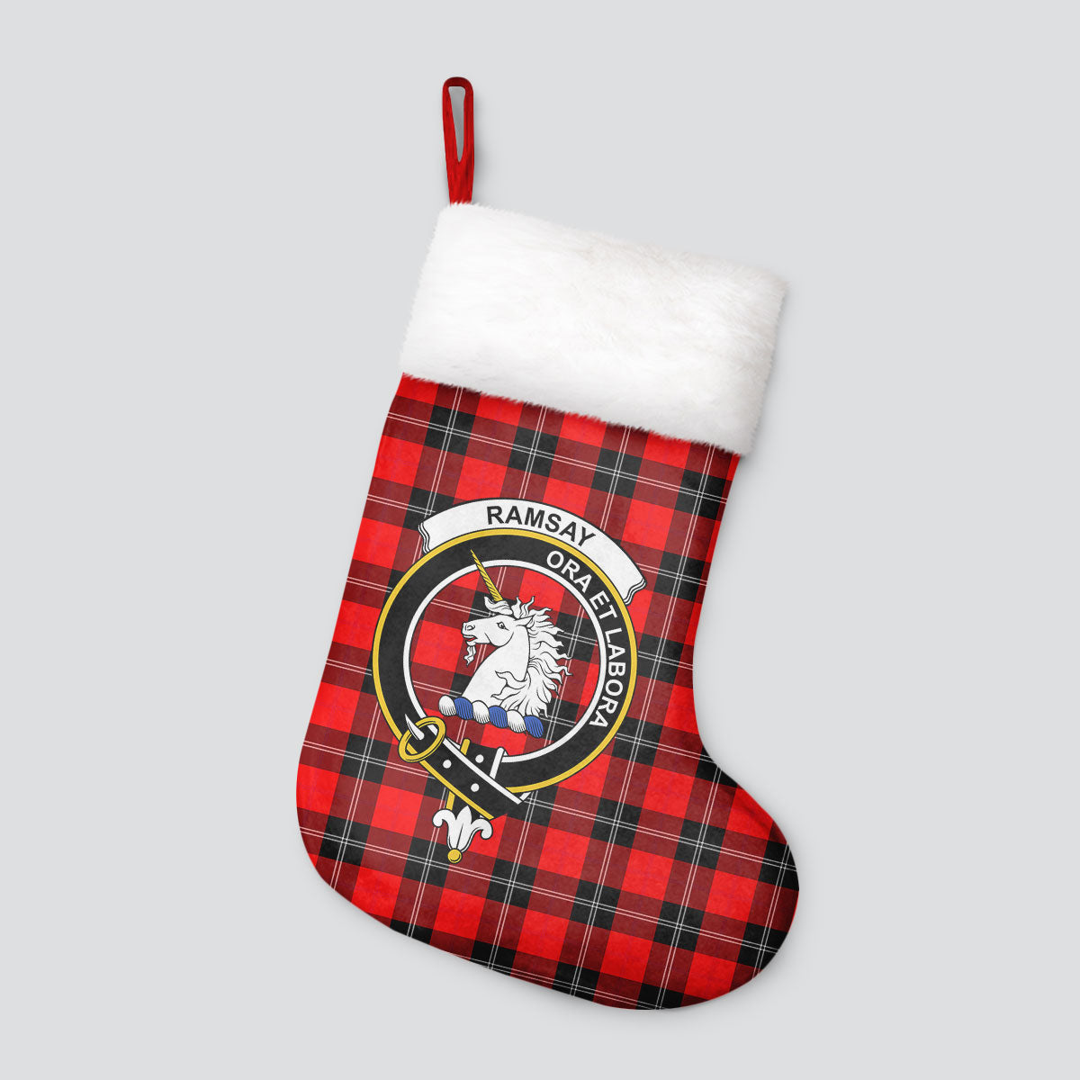 Clan Ramsay Modern Tartan Crest Christmas Stocking UP96 Ramsay Modern Tartan Tartan Stocking   