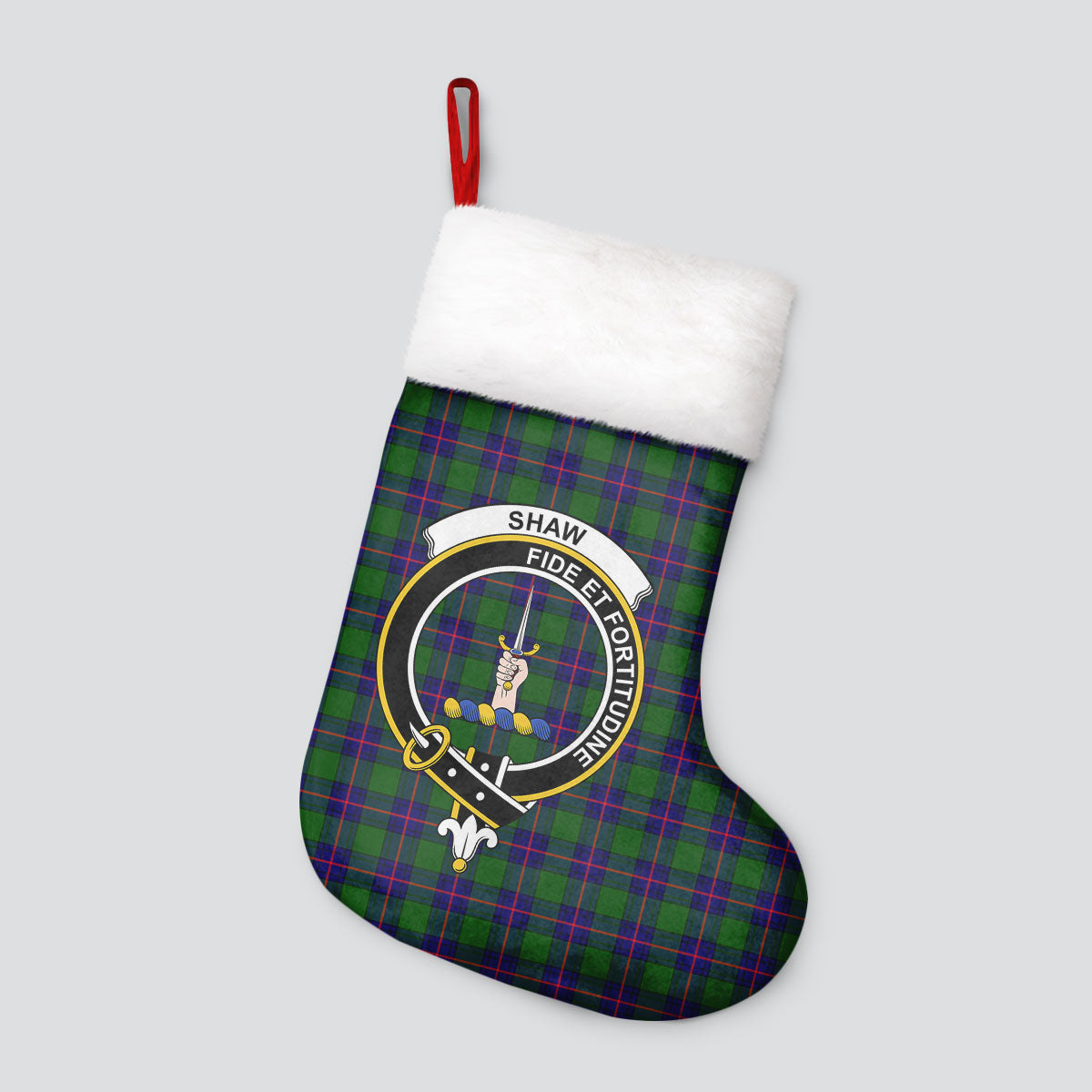 Clan Shaw Modern Tartan Crest Christmas Stocking BA63 Shaw Modern Tartan Tartan Stocking   