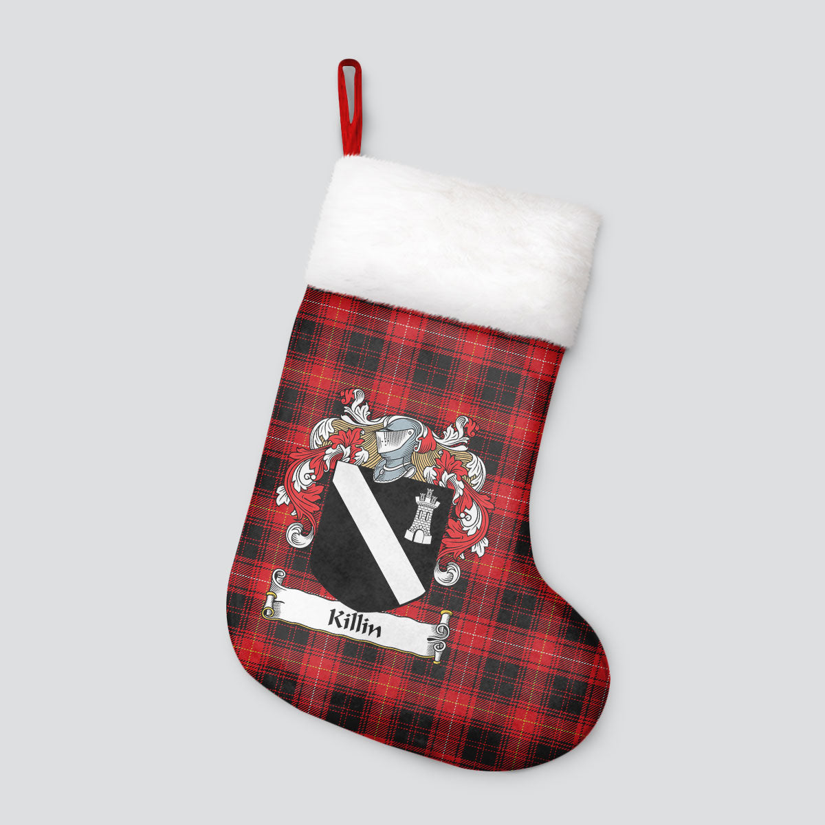 Clan Killin Tartan Crest Christmas Stocking SW83 Killin Tartan Tartan Stocking   