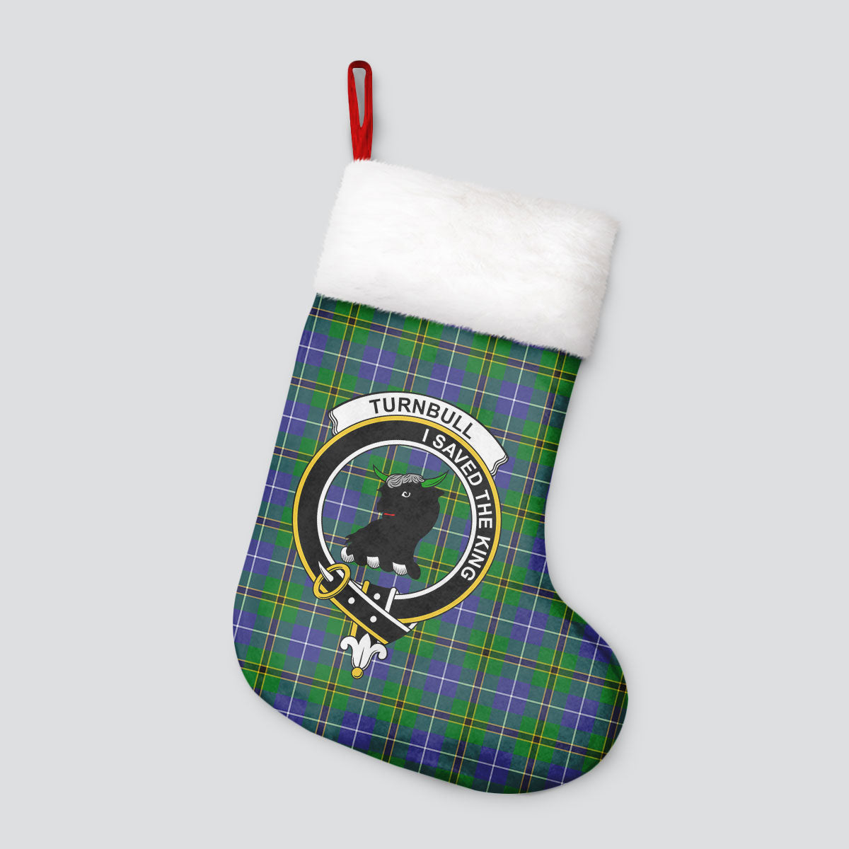 Clan Turnbull Hunting Tartan Crest Christmas Stocking AI13 Turnbull Hunting Tartan Tartan Stocking   