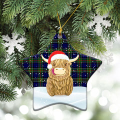 Clan Colquhoun Modern Tartan Christmas Ceramic Ornament Highland Cows Style WP37 Colquhoun Modern Tartan Tartan Ornament   