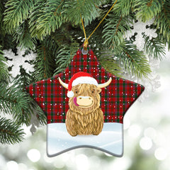 Clan Dalzell Tartan Christmas Ceramic Ornament Highland Cows Style XR77 Dalzell Tartan Tartan Ornament   