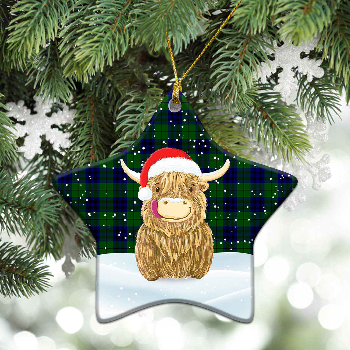 Clan Keith Modern Tartan Christmas Ceramic Ornament Highland Cows Style MY88 Keith Modern Tartan Tartan Ornament   