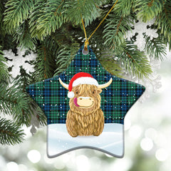 Clan MacCallum Ancient Tartan Christmas Ceramic Ornament Highland Cows Style KL24 MacCallum Ancient Tartan Tartan Ornament   