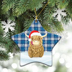 Clan Roberton Tartan Christmas Ceramic Ornament Highland Cows Style LN10 Roberton Tartan Tartan Ornament   