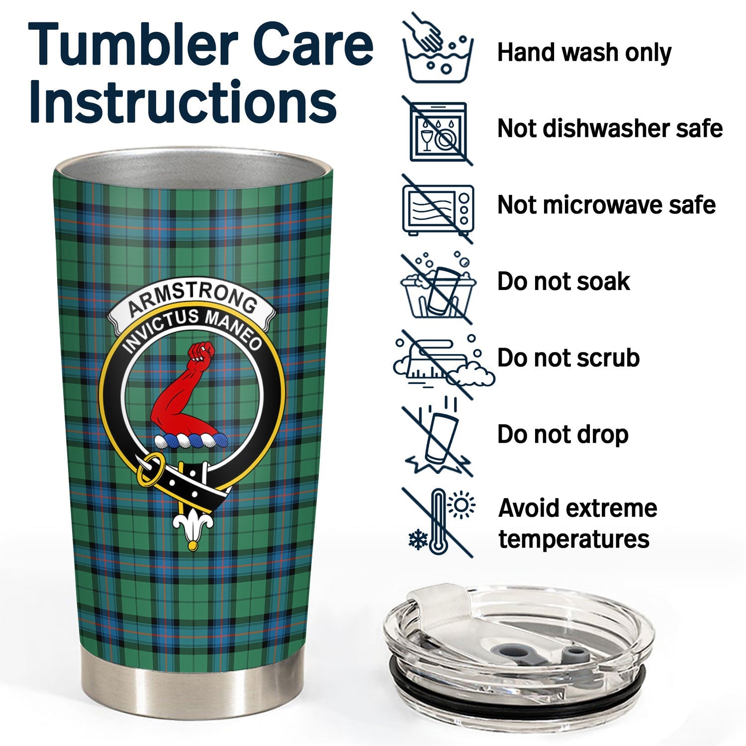 Clan Clan Armstrong Ancient Tartan Crest Tumbler KE30 Clan Armstrong Tartan Today   