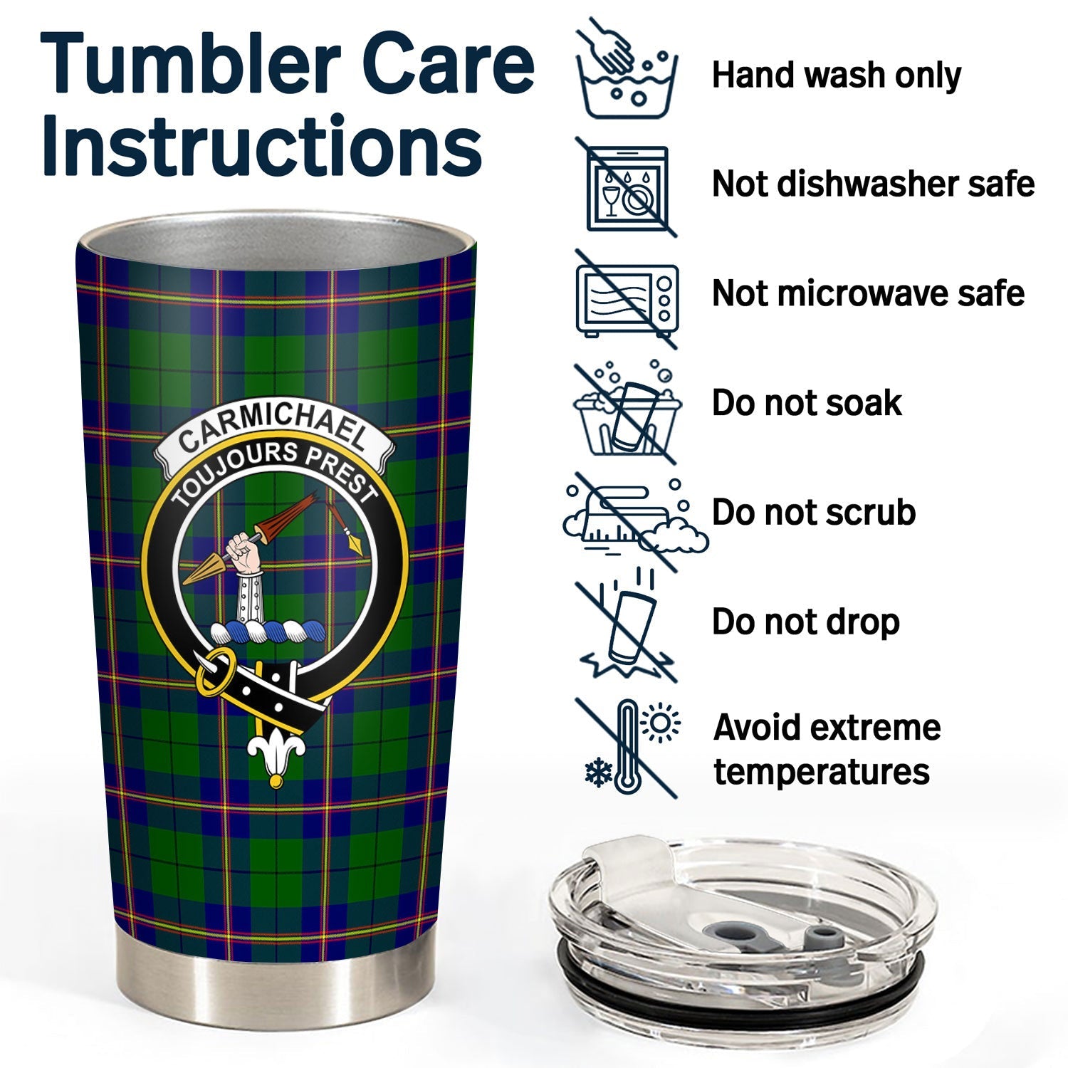 Clan Carmichael Modern Tartan Crest Tumbler LP97 Clan Carmichael Tartan Today   