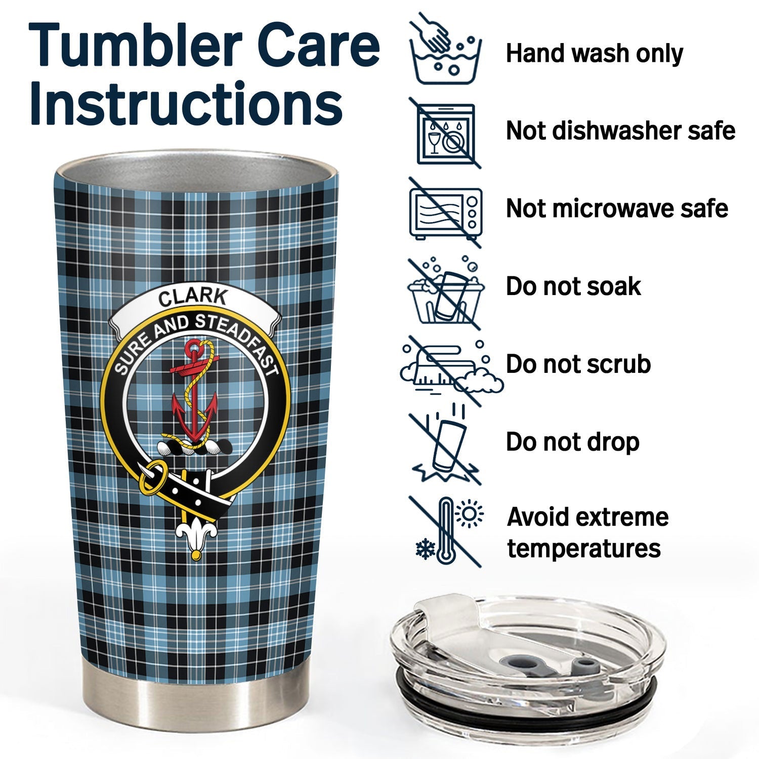 Clan Clark Ancient Tartan Crest Tumbler FF23 Clan Clark Tartan Today   