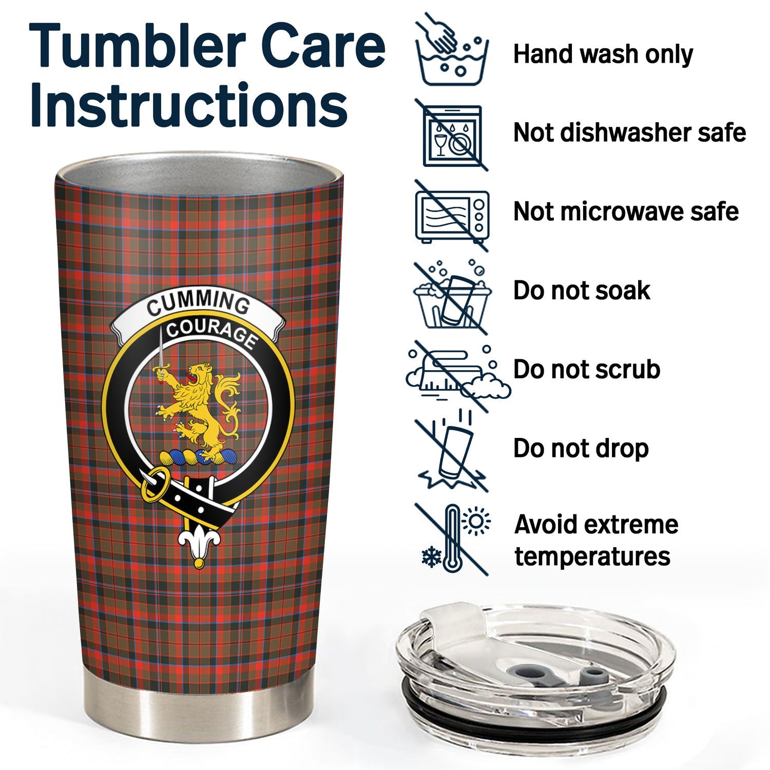 Clan Cumming Hunting Weathered Tartan Crest Tumbler OI86 Clan Cumming Tartan Today   