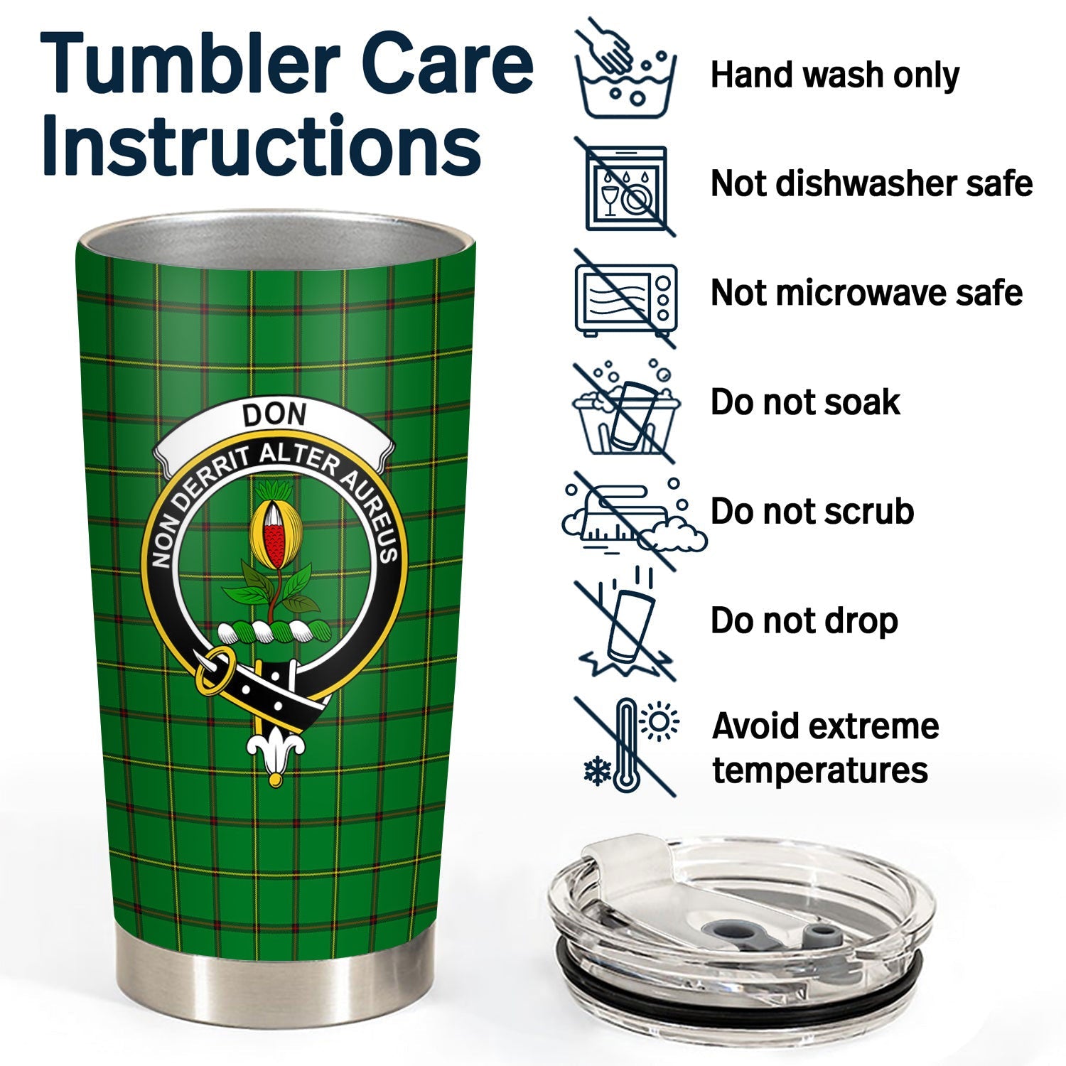 Clan Don Tartan Crest Tumbler JG58 Clan Don Tartan Today   