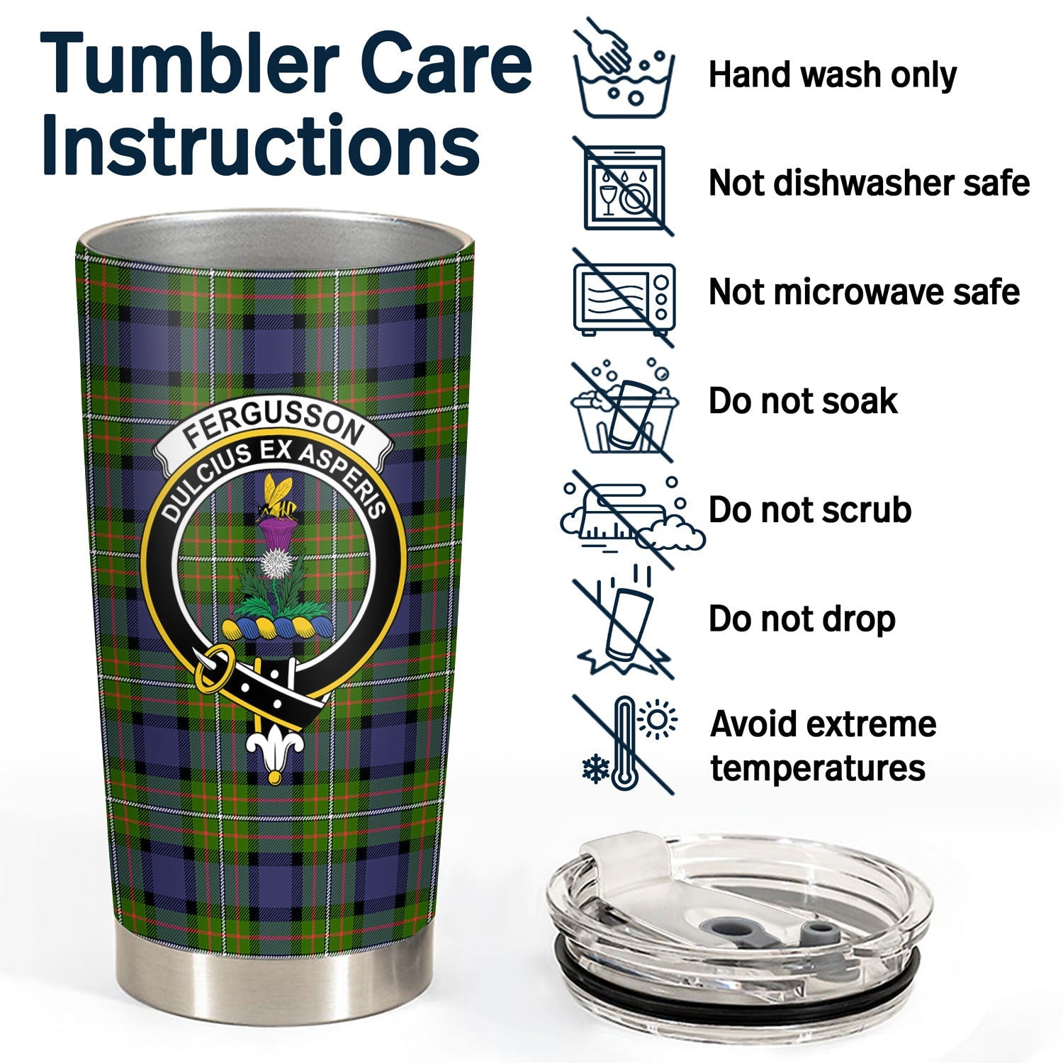 Clan Fergusson Modern Tartan Crest Tumbler PD88 Clan Fergusson Tartan Today   