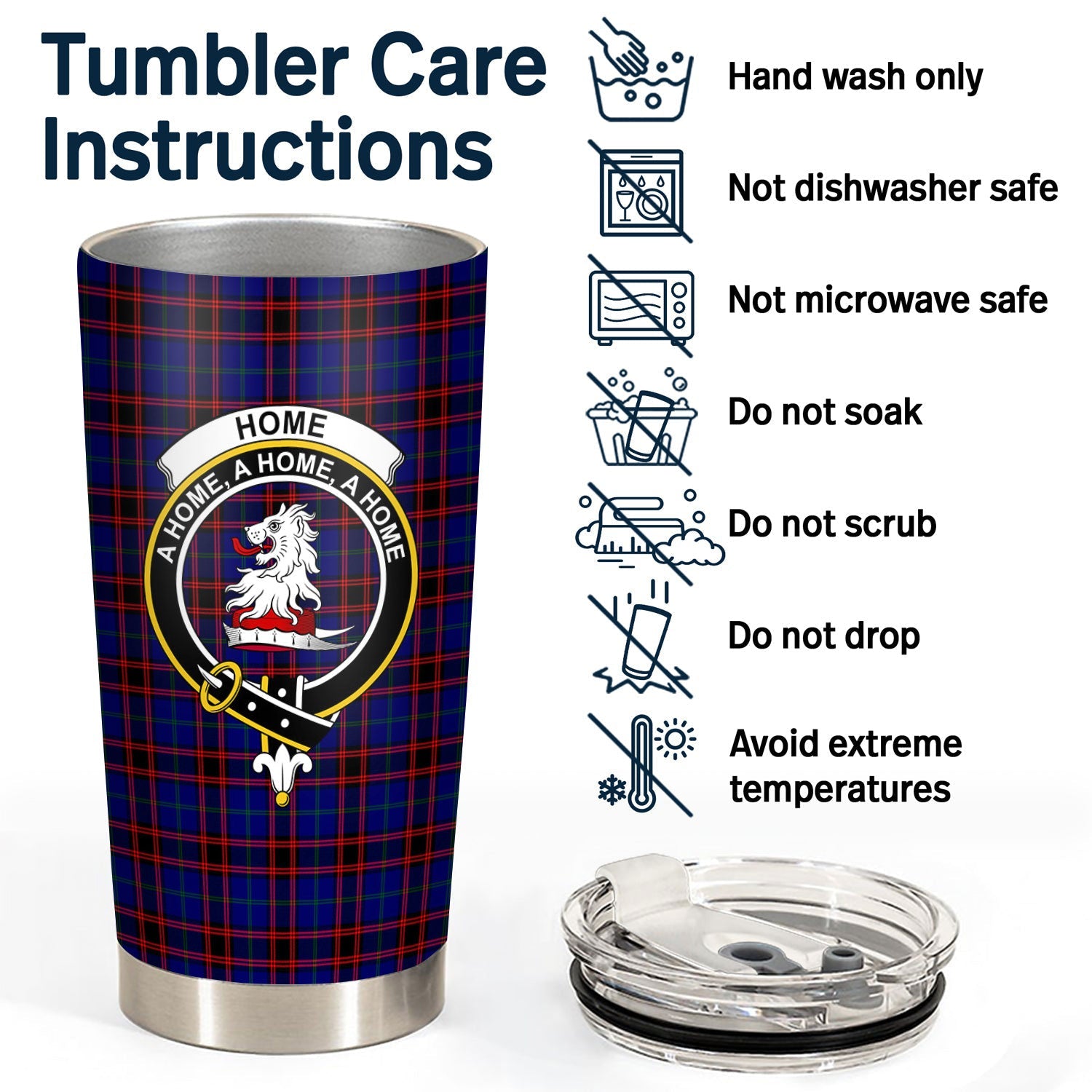 Clan Home Modern Tartan Crest Tumbler JP54 Clan Home/Hume Tartan Today   