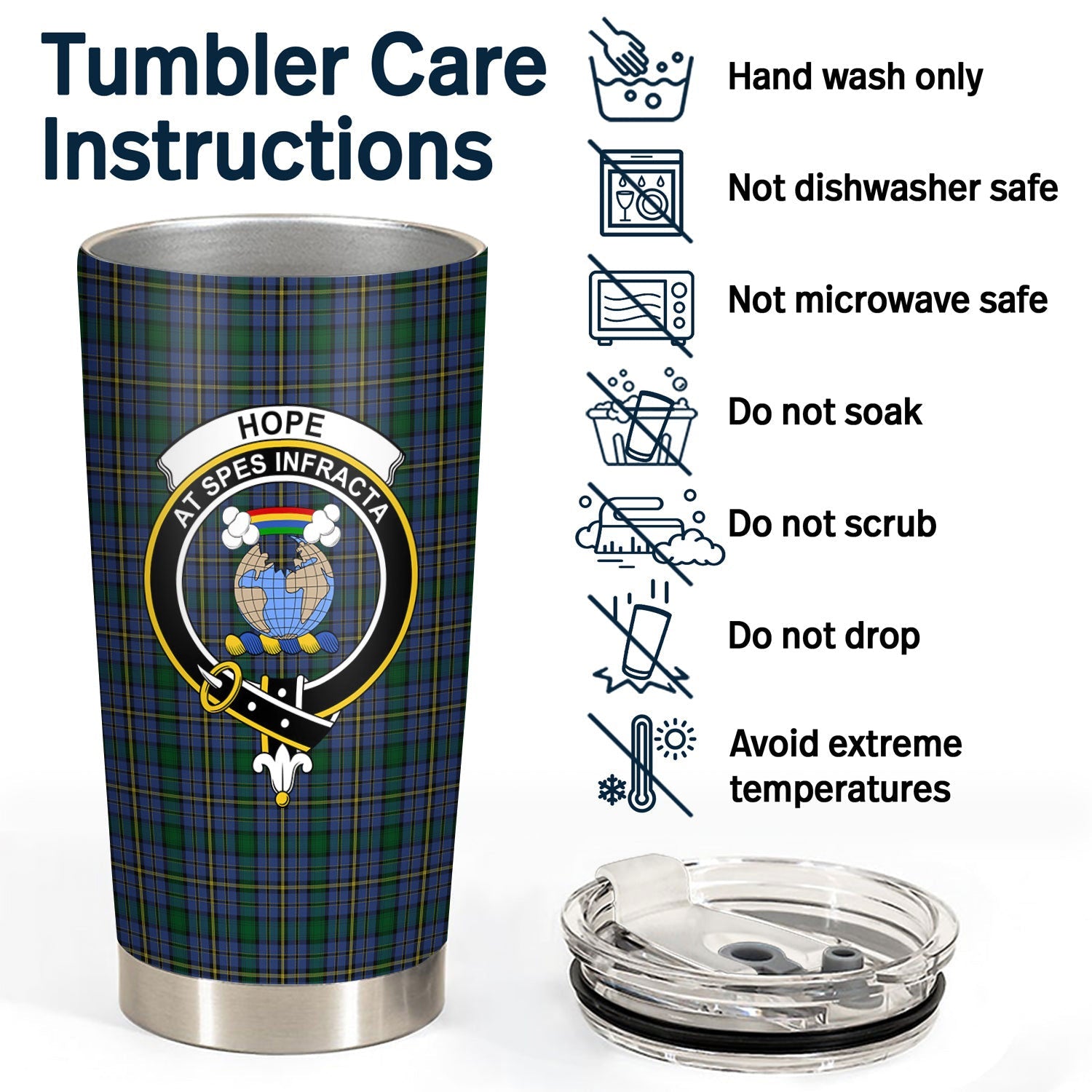 Clan Hope Tartan Crest Tumbler RD32 Clan Hope Tartan Today   