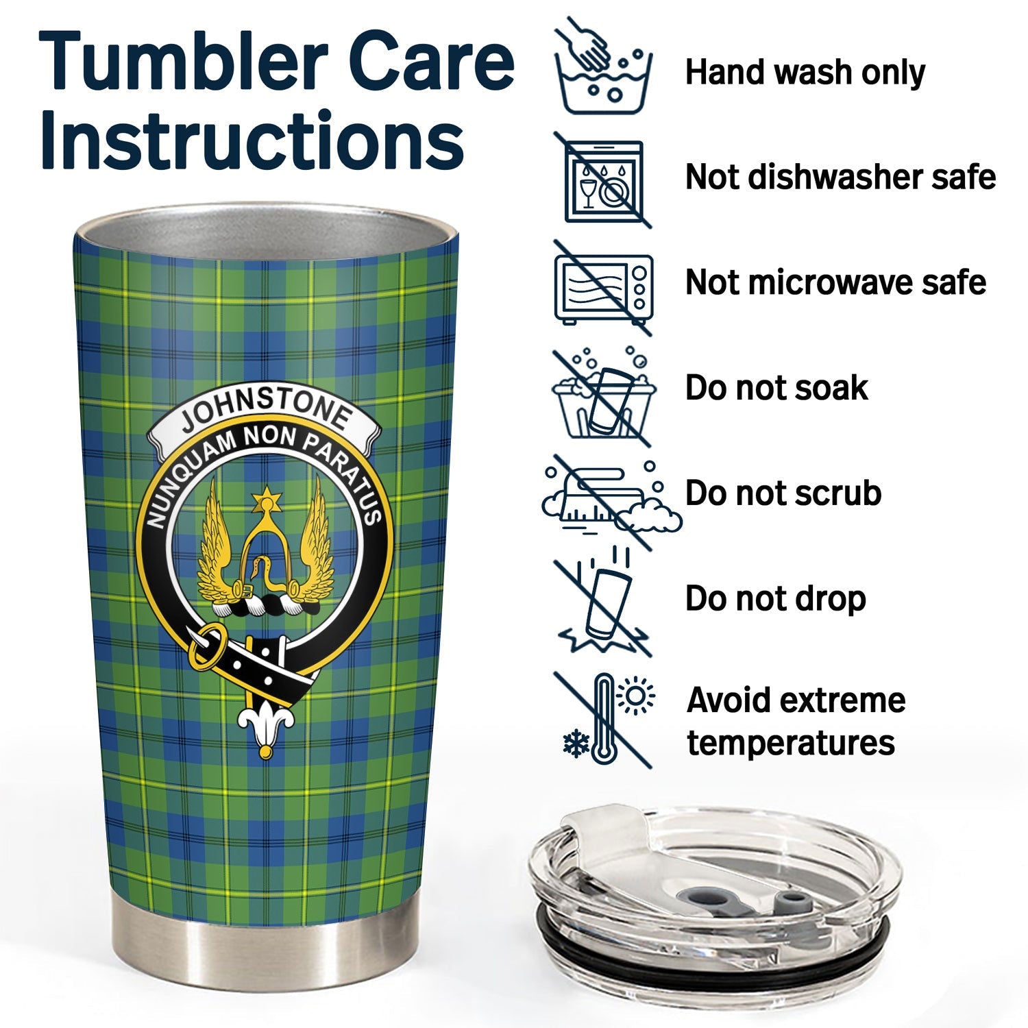 Clan Johnstone Ancient Tartan Crest Tumbler HG33 Clan Johnstone Tartan Today   