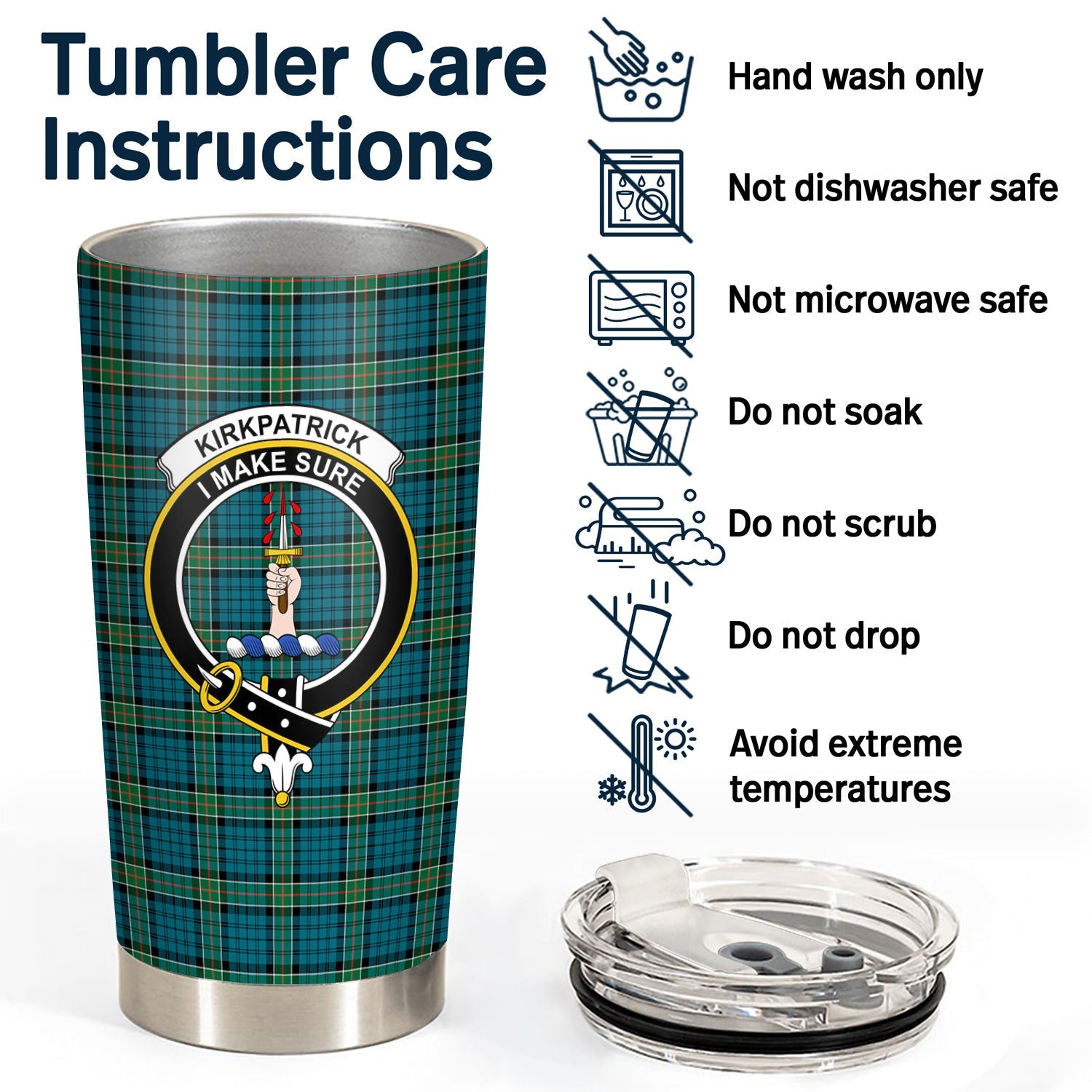 Clan Kirkpatrick Ancient Tartan Crest Tumbler ZJ54 Clan Kirk Tartan Today   