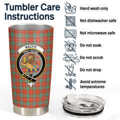 Clan MacFie Ancient Tartan Crest Tumbler NH88 Clan MacPhee_MacFie Tartan Today   