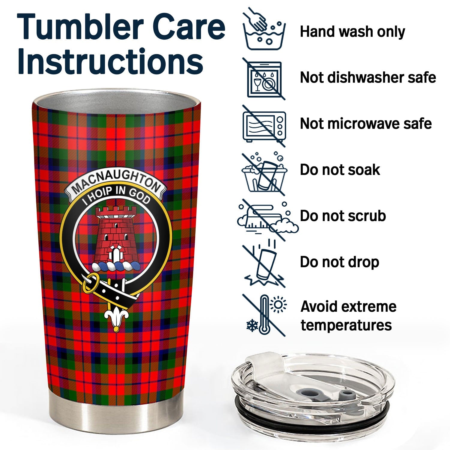 Clan MacNaughton Modern Tartan Crest Tumbler EQ12 Clan MacNaughton Tartan Today   