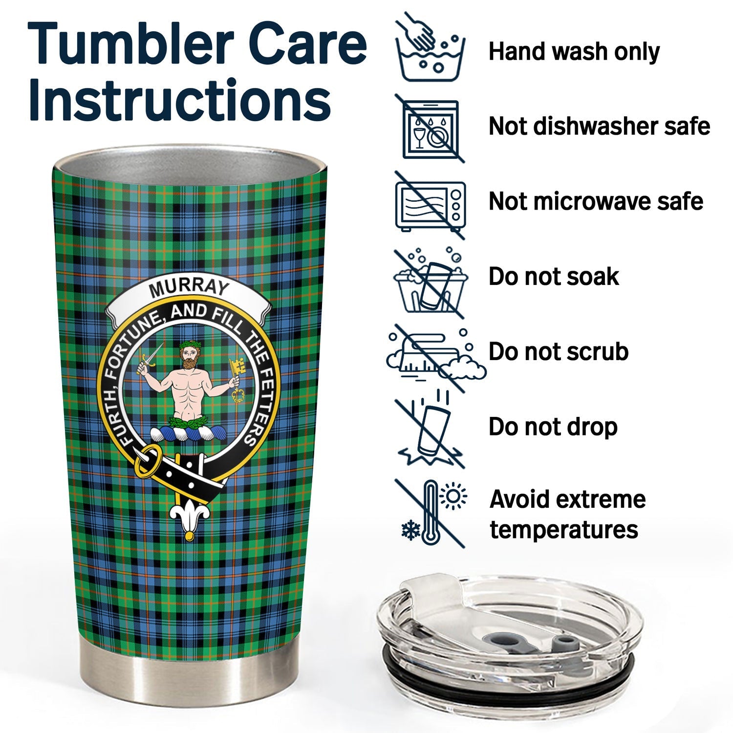 Clan Murray of Atholl Ancient Tartan Crest Tumbler KH96 Clan Murray Tartan Today   