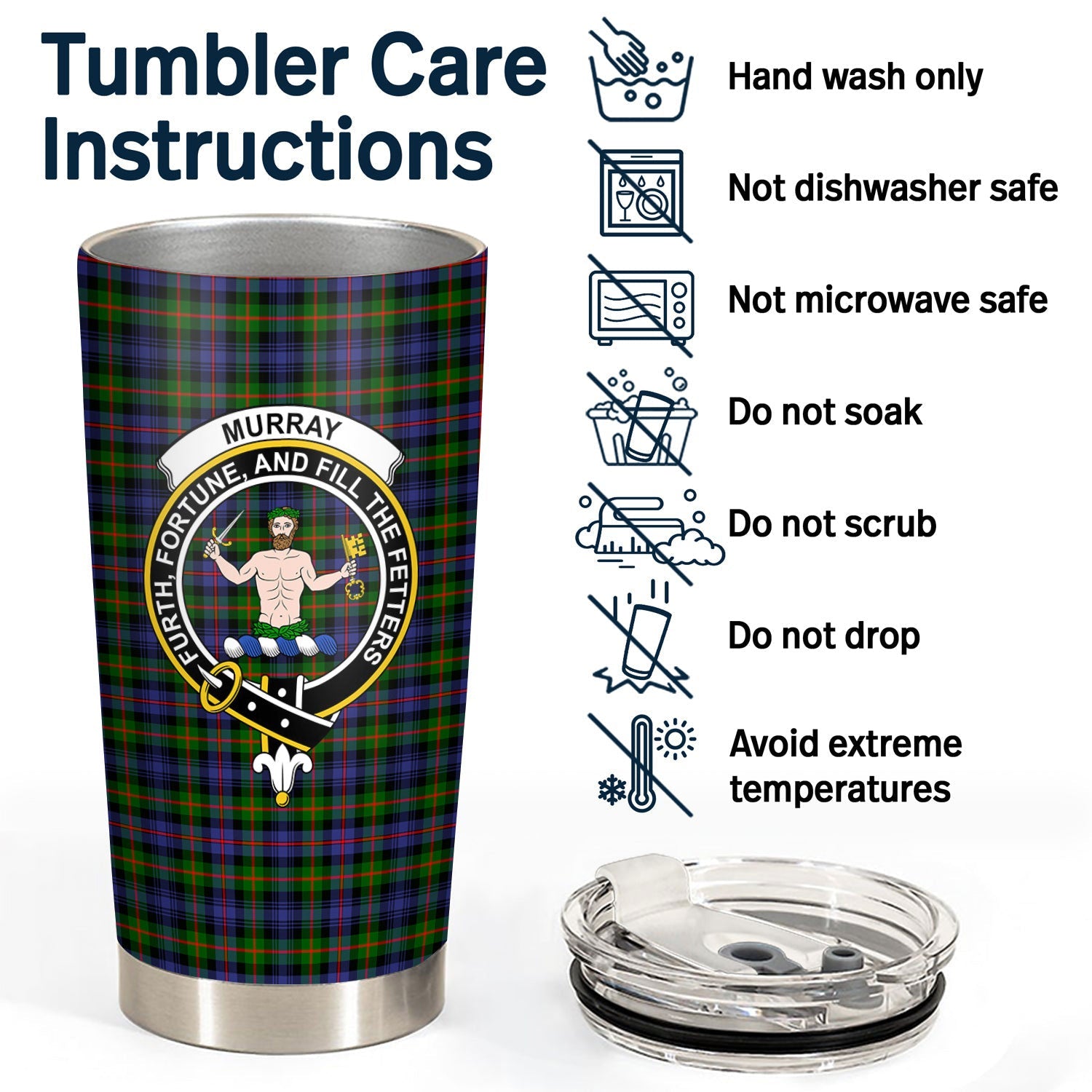 Clan Murray of Atholl Modern Tartan Crest Tumbler IY25 Clan Murray Tartan Today   