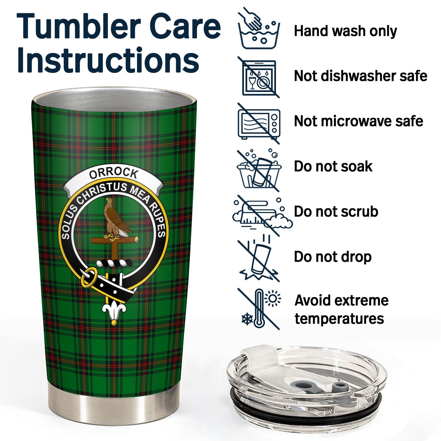 Clan Orrock Tartan Crest Tumbler IQ28 Clan Orrock Tartan Today   