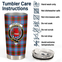 Clan Pentland Tartan Crest Tumbler CY16 Clan Pentland Tartan Today   