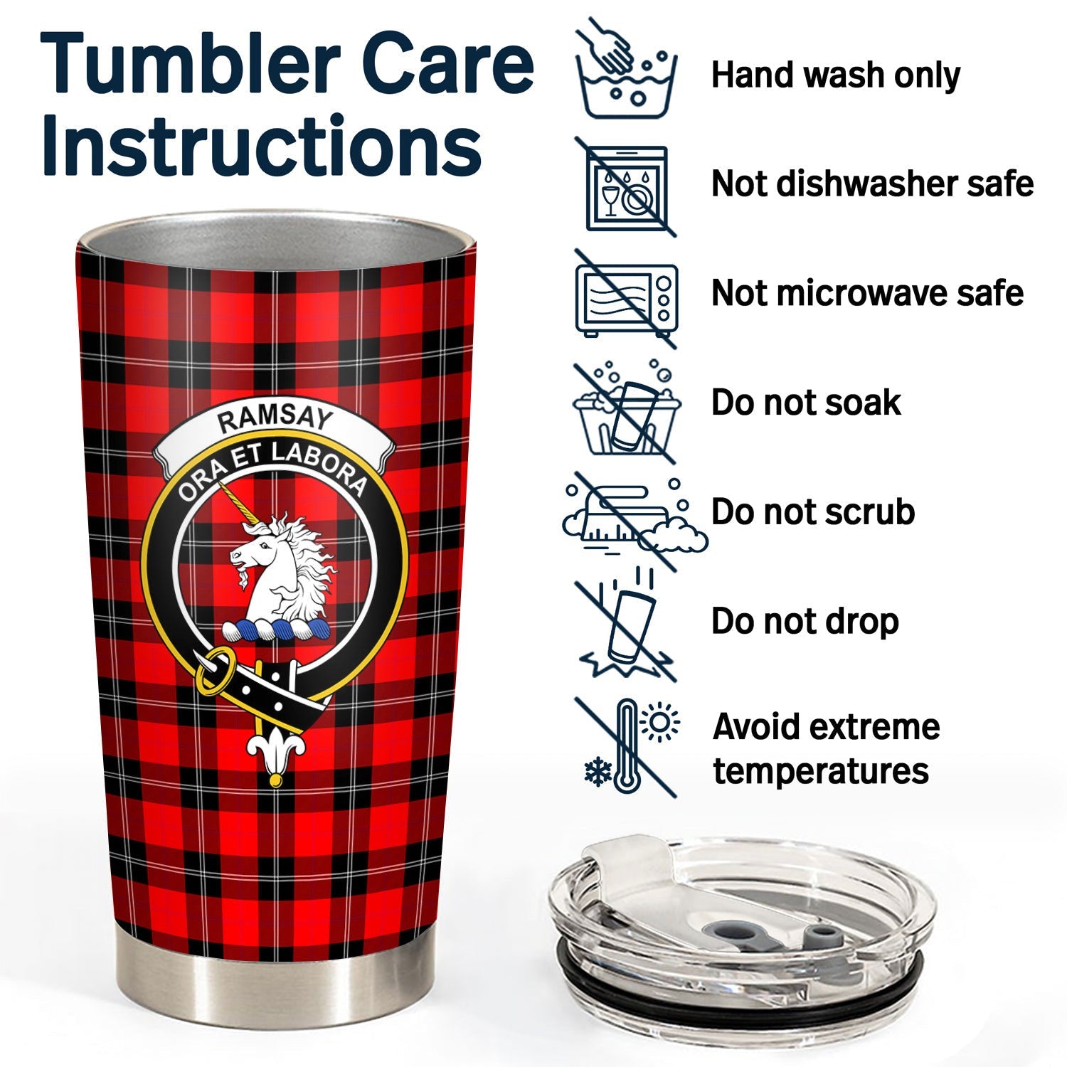 Clan Ramsay Modern Tartan Crest Tumbler NY79 Clan Ramsay Tartan Today   