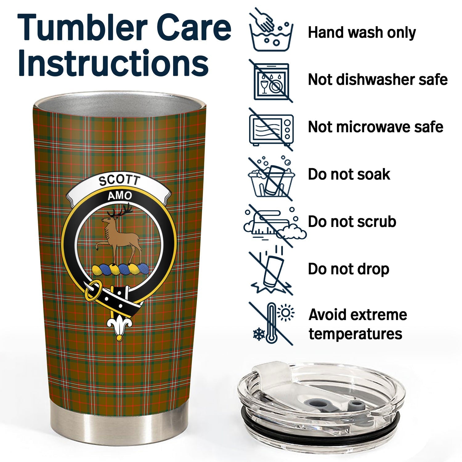 Clan Scott Brown Modern Tartan Crest Tumbler FB28 Clan Scott (Scott Tartan) Tartan Today   