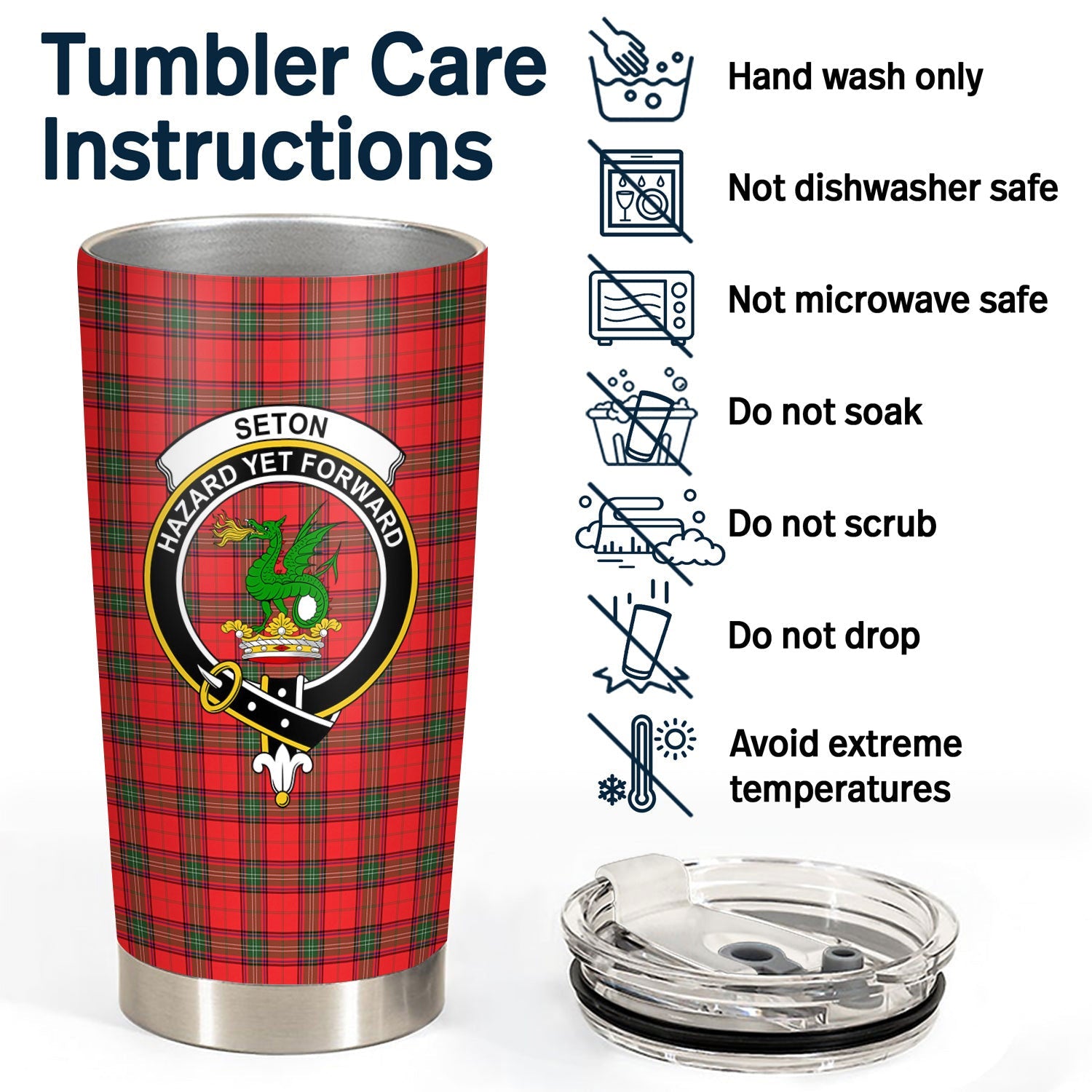 Clan Seton Modern Tartan Crest Tumbler KF30 Clan Seton Tartan Today   