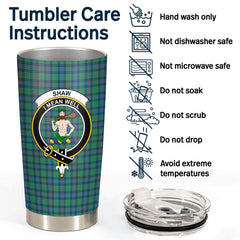 Clan Shaw (of Sauchie) Ancient Tartan Crest Tumbler FM90 Clan Shaw Tartan Today   