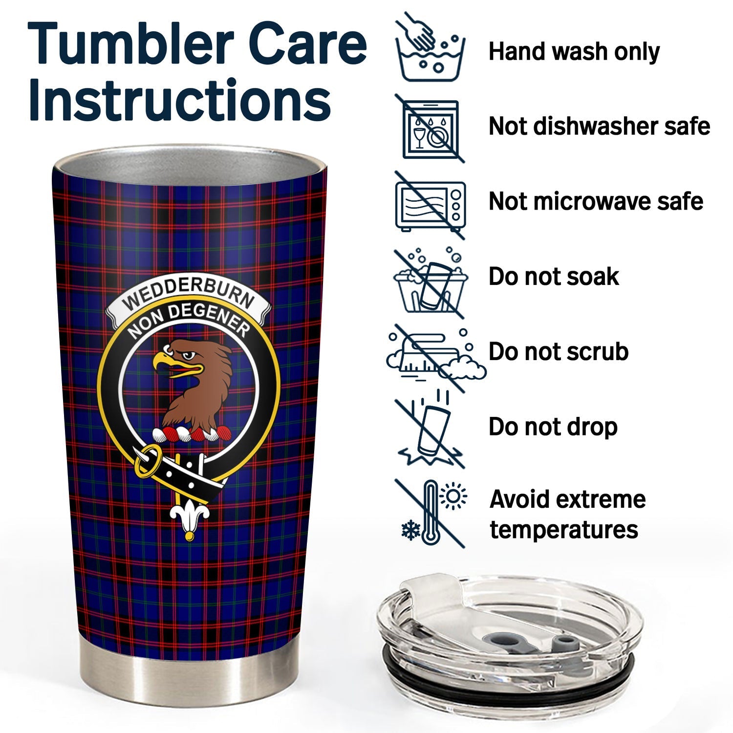 Clan Wedderburn Tartan Crest Tumbler HS81 Clan Wedderburn Tartan Today   