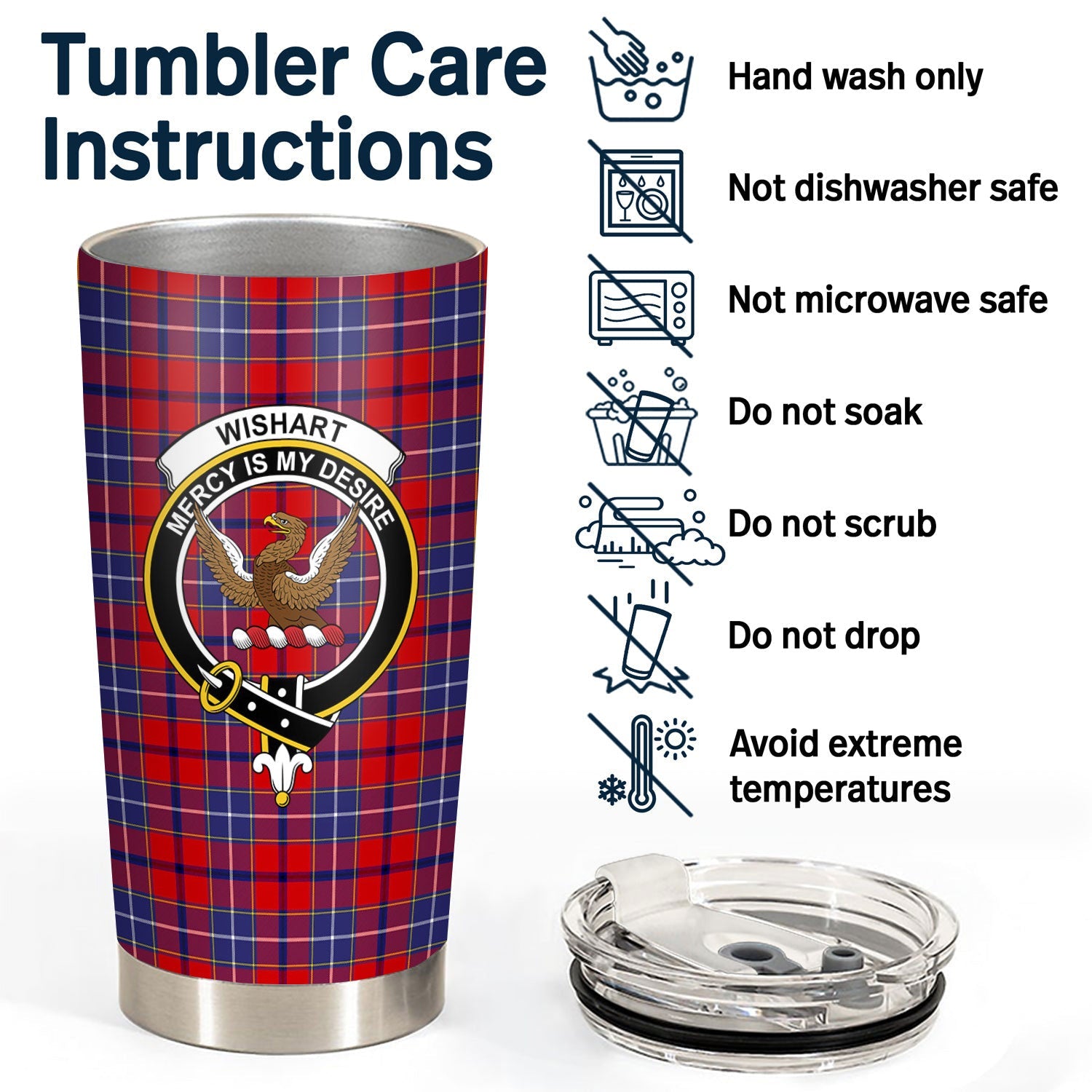 Clan Wishart Dress Tartan Crest Tumbler GH20 Clan Wishart Tartan Today   