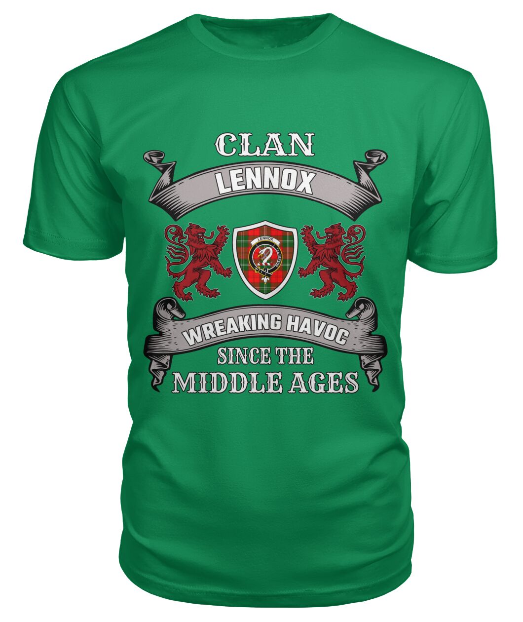 Clan Lennox Family Tartan 2D T-shirt PV88 Lennox Tartan Clan Tartan T-Shirt Green Apple S Lennox Tartan Clan