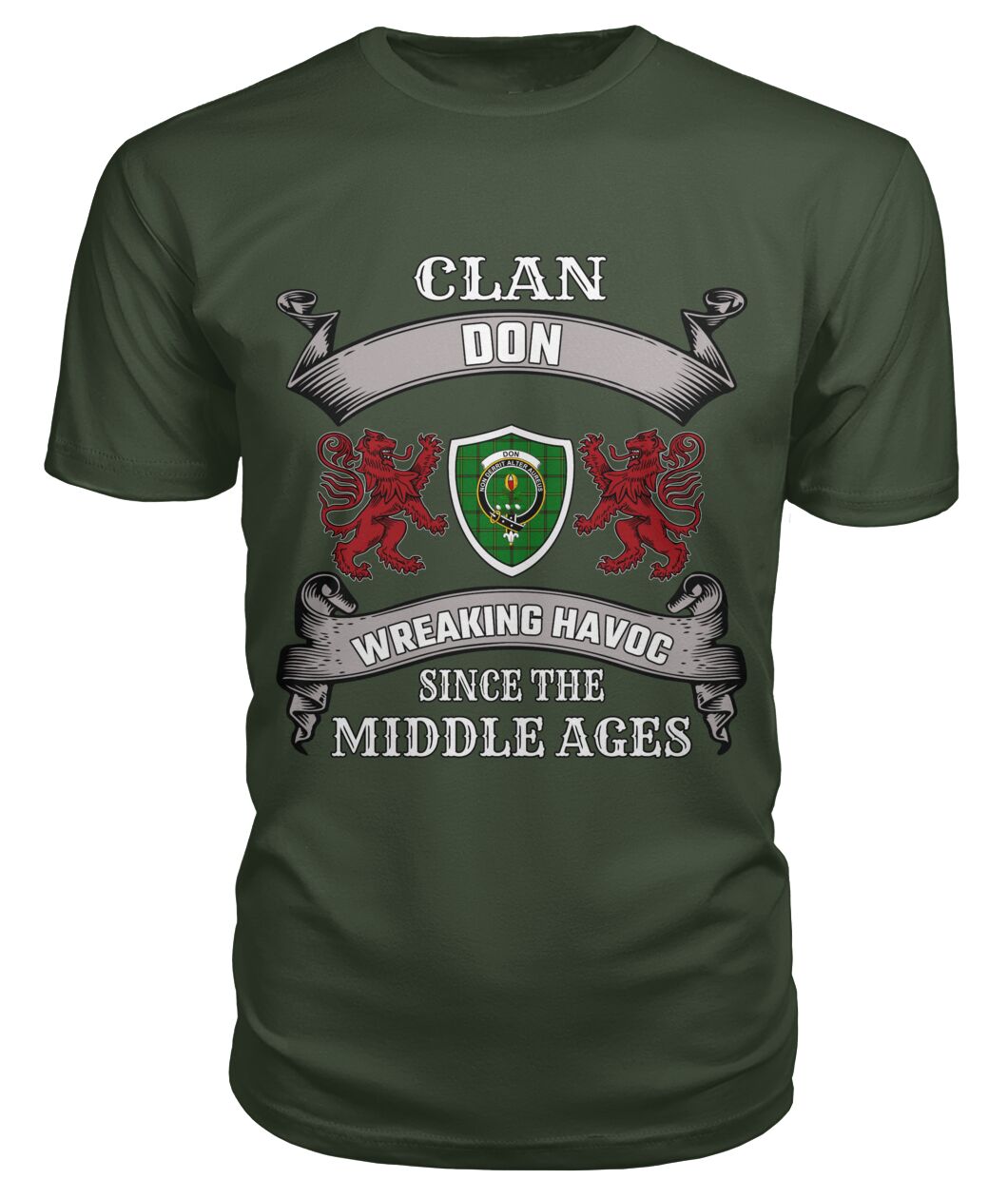 Clan Don Family Tartan 2D T-shirt TN19 Don Tartan Clan Tartan T-Shirt City Green S Don Tartan Clan