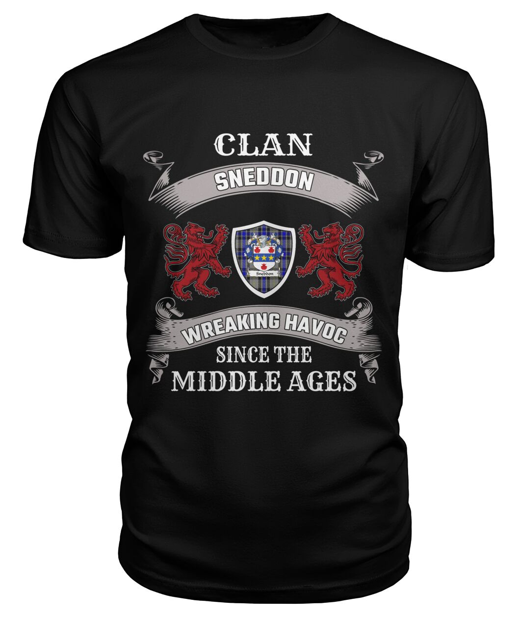 Clan Sneddon Tartan 2D T-ShirtQN47 Sneddon Tartan 2D T-Shirt Tartan T-Shirt Black S Sneddon Tartan 2D T-Shirt