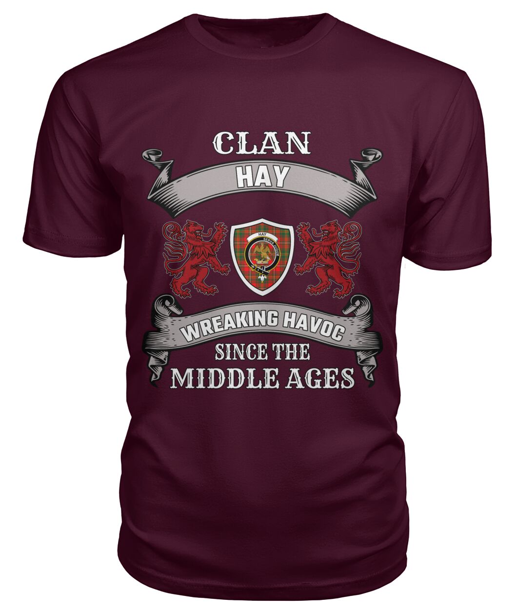 Clan Hay Family Tartan 2D T-shirt JZ56 Hay Tartan Clan Tartan T-Shirt Maroon S Hay Tartan Clan