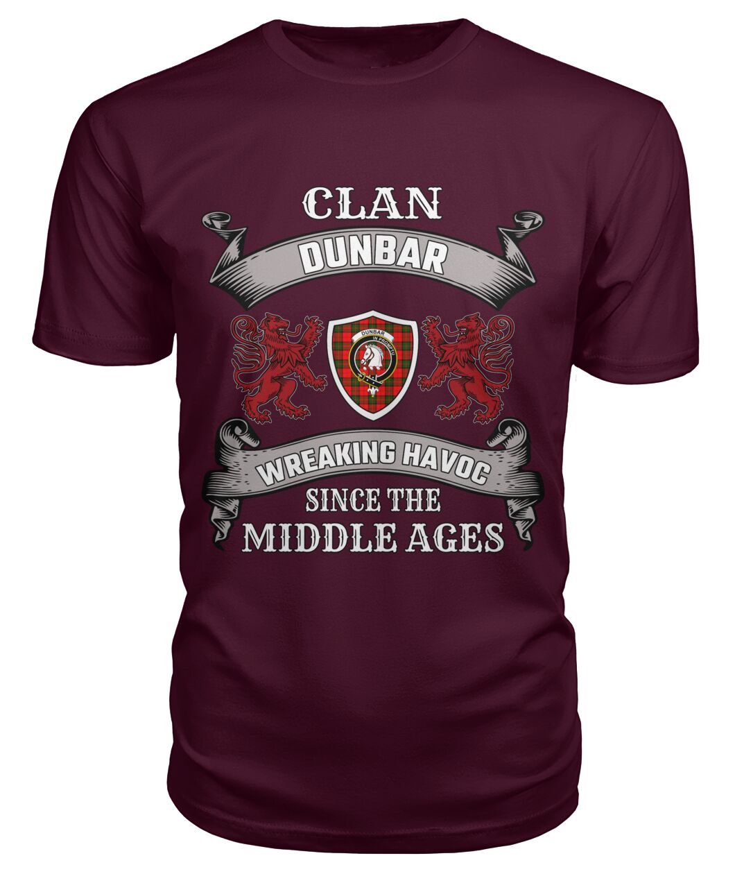 Clan Dunbar Family Tartan 2D T-shirt VF79 Dunbar Tartan Clan Tartan T-Shirt Maroon S Dunbar Tartan Clan