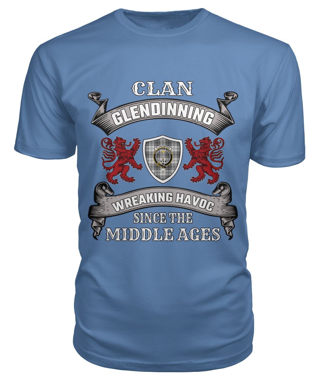 Clan Glendinning Family Tartan 2D T-shirt CL65 Glendinning Tartan Clan Tartan T-Shirt Lake S Glendinning Tartan Clan