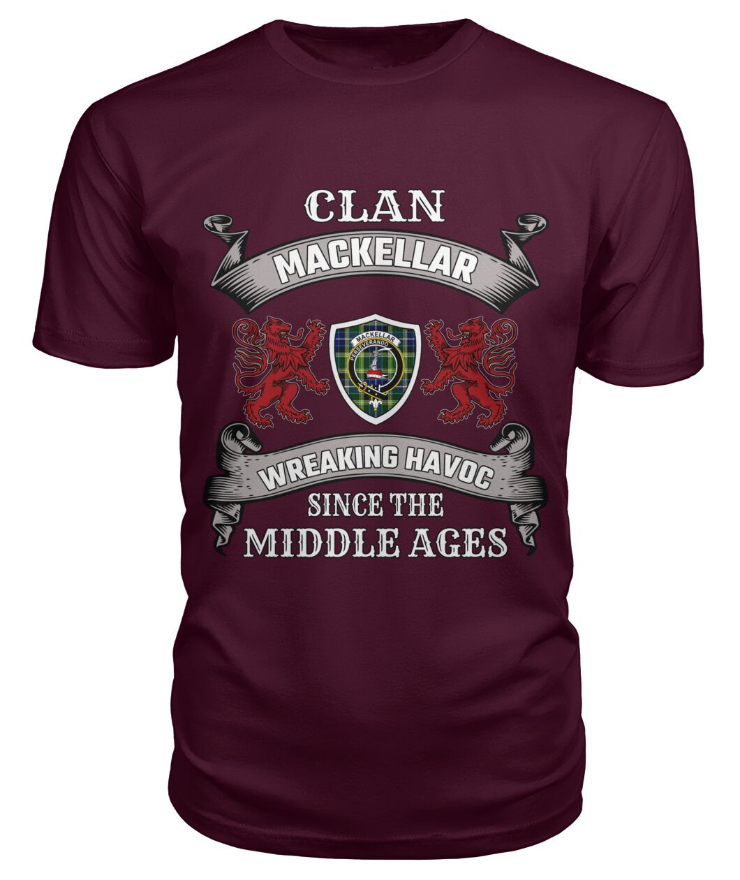 Clan MacKellar Family Tartan 2D T-ShirtDW84 MacKellar Tartan 2D T-Shirt Tartan T-Shirt Maroon S MacKellar Tartan 2D T-Shirt