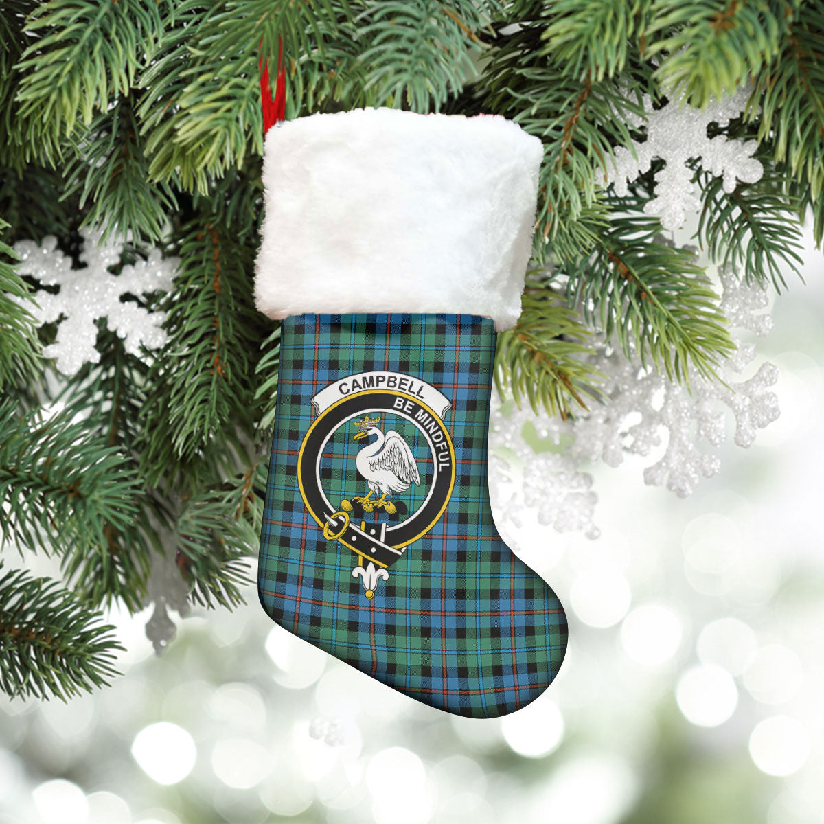 Clan Campbell of Cawdor Ancient Tartan Crest Christmas Stocking OO31 Campbell of Cawdor Ancient Tartan Tartan Stocking   