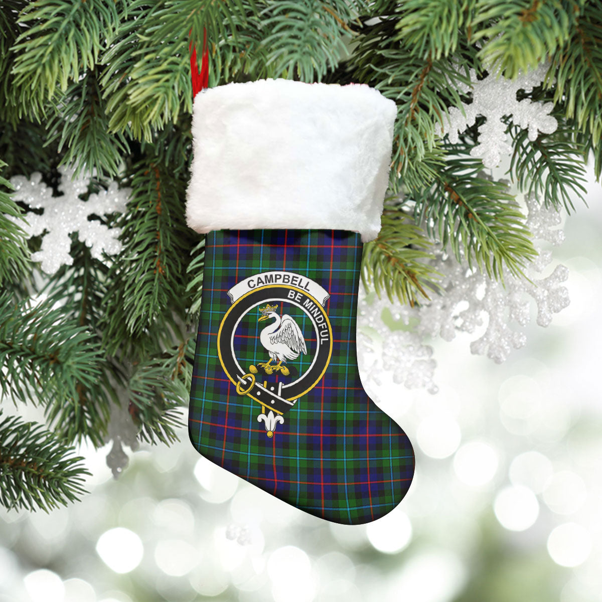 Clan Campbell of Cawdor Modern Tartan Crest Christmas Stocking QG74 Campbell of Cawdor Modern Tartan Tartan Stocking   