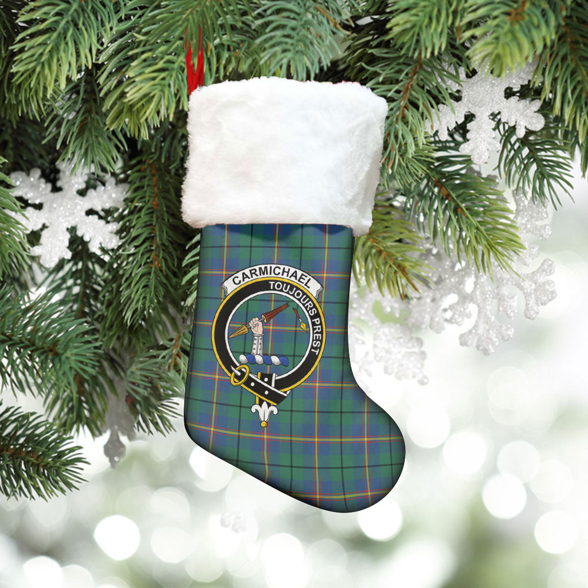 Clan Carmichael Ancient Tartan Crest Christmas Stocking BN78 Carmichael Ancient Tartan Tartan Stocking   