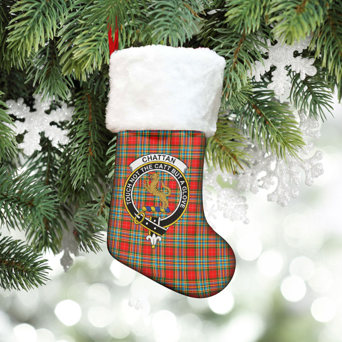 Clan Chattan Tartan Crest Christmas Stocking RN86 Chattan Tartan Tartan Stocking   