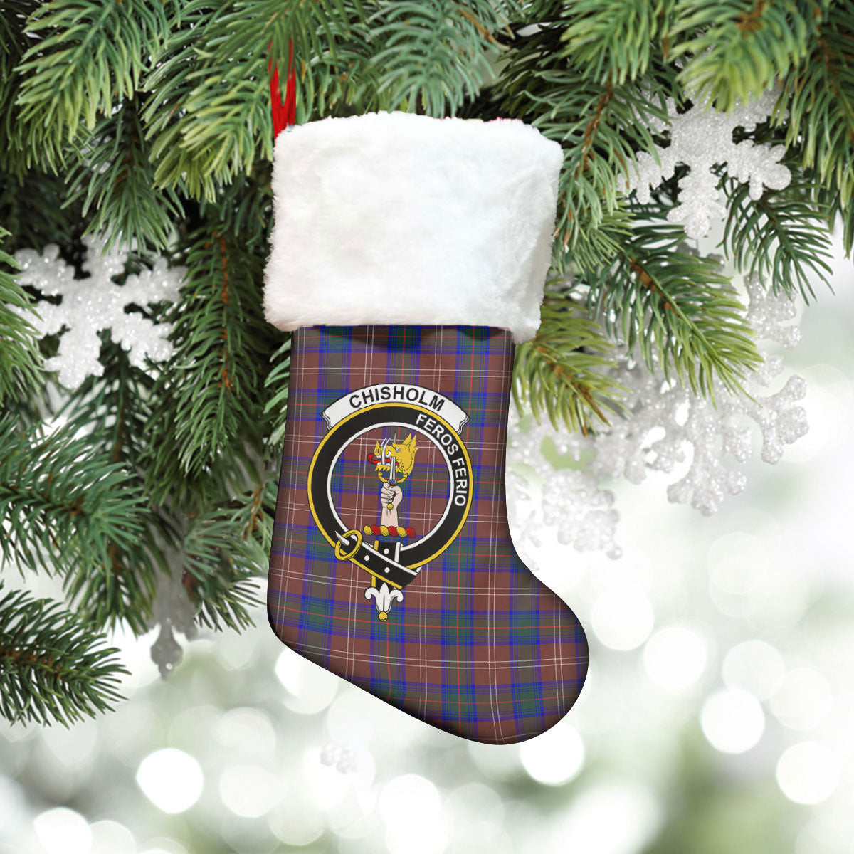 Clan Chisholm Hunting Modern Tartan Crest Christmas Stocking TH39 Chisholm Hunting Modern Tartan Tartan Stocking   