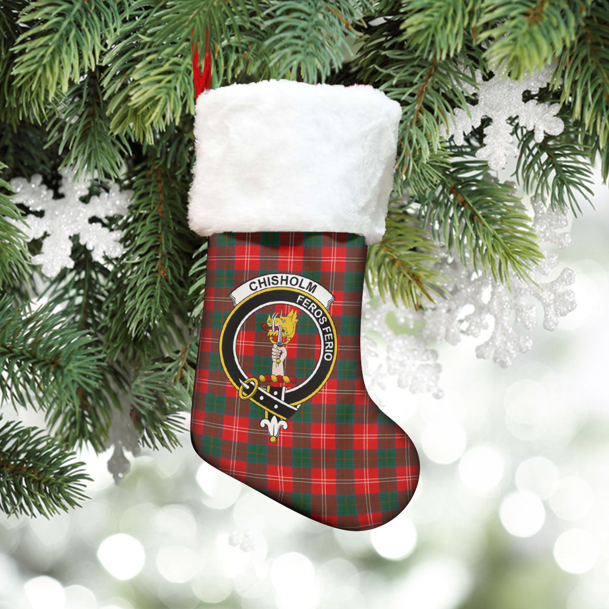 Clan Chisholm Modern Tartan Crest Christmas Stocking RG74 Chisholm Modern Tartan Tartan Stocking   