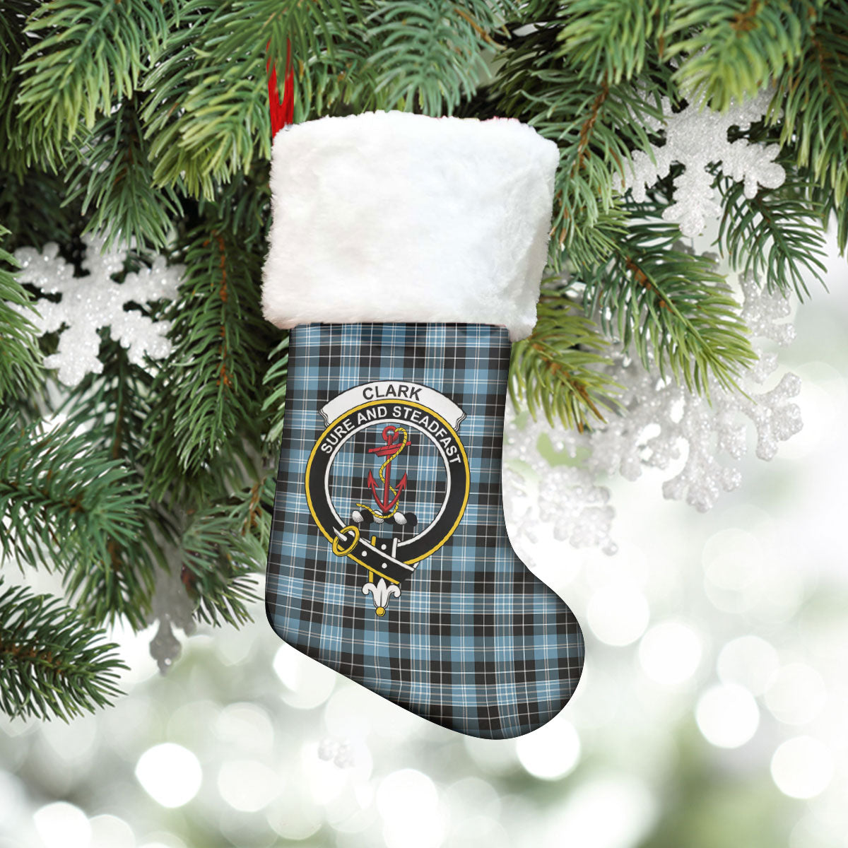 Clan Clark Ancient Tartan Crest Christmas Stocking PR39 Clark Ancient Tartan Tartan Stocking   