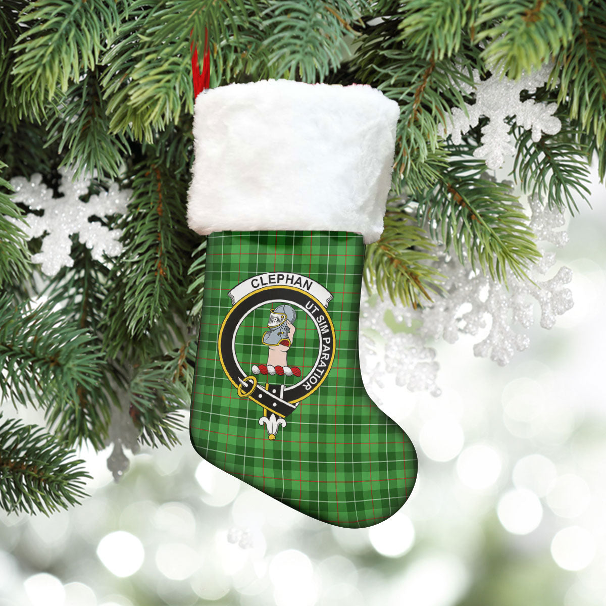 Clan Clephan (or Clephane) Tartan Crest Christmas Stocking WW88 Clephan (or Clephane) Tartan Tartan Stocking   