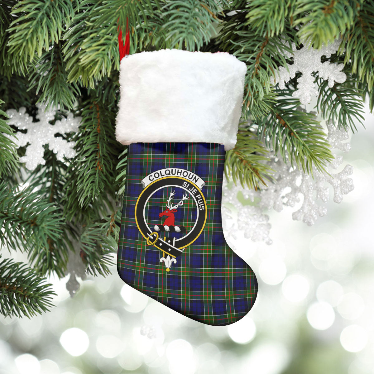 Clan Colquhoun Modern Tartan Crest Christmas Stocking TG90 Colquhoun Modern Tartan Tartan Stocking   