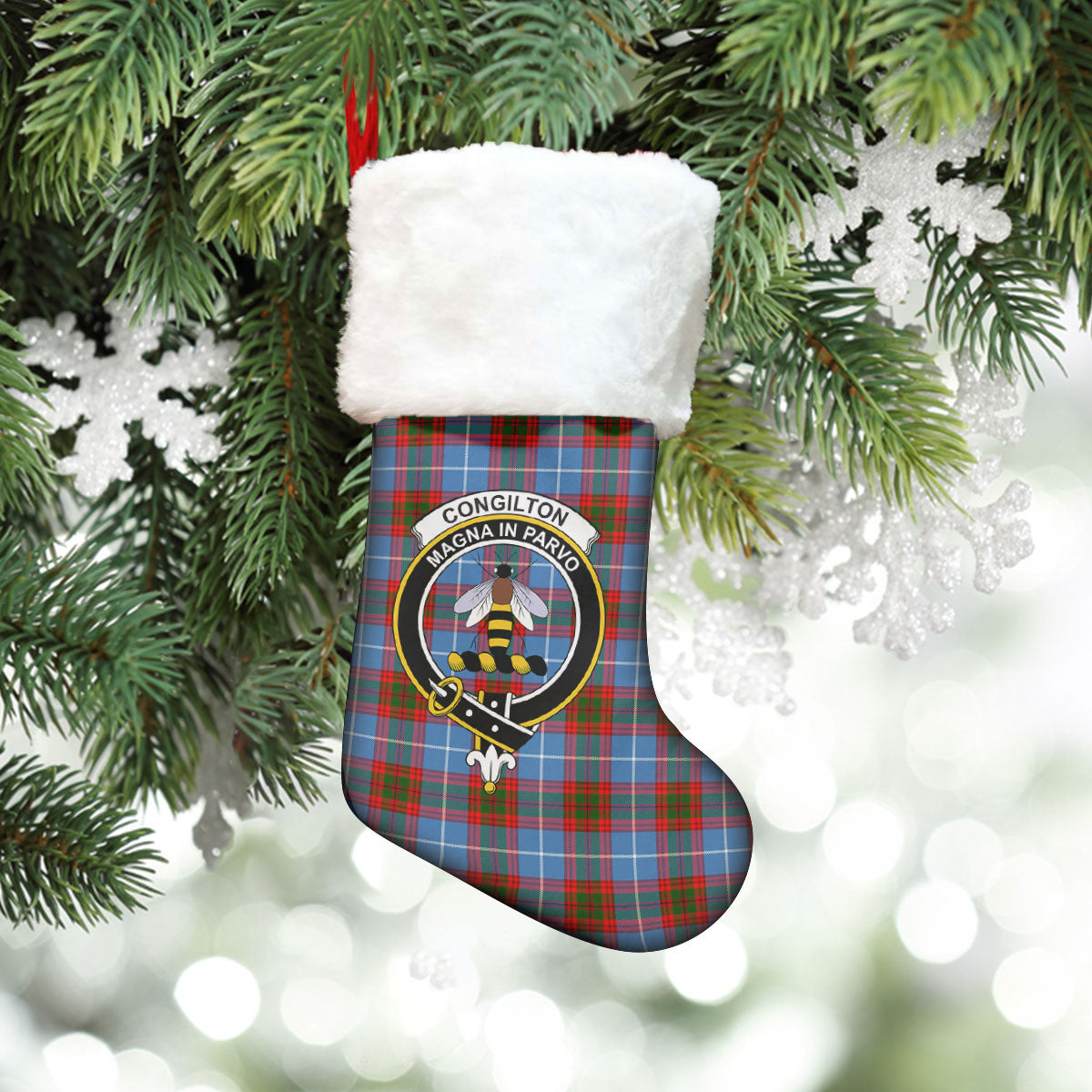 Clan Congilton Tartan Crest Christmas Stocking CE24 Congilton Tartan Tartan Stocking   